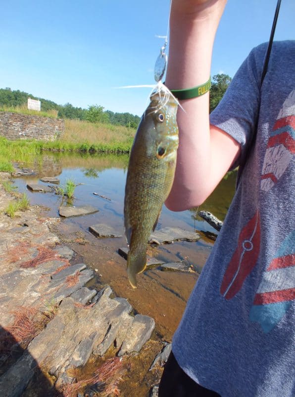 Here is Cooper's First Fish...it had teal colored freckles!