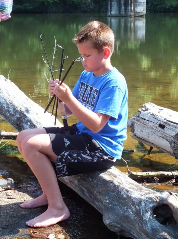 Colby begins assembling his rod