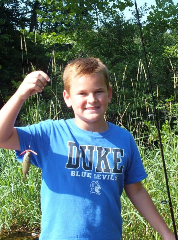 3:44pm Colby catches his FIRST fish of the day!