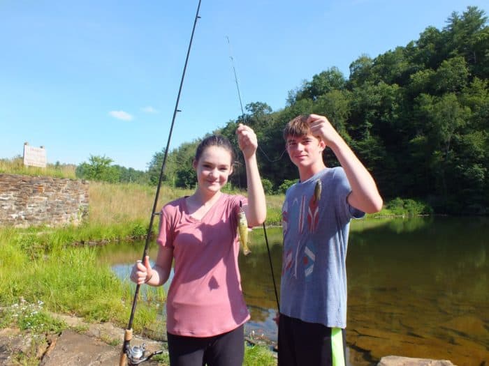 Cooper caught his SIXTH FISH! (So naturally, they posed together to celebrate catching fish at almost the SAME time!)