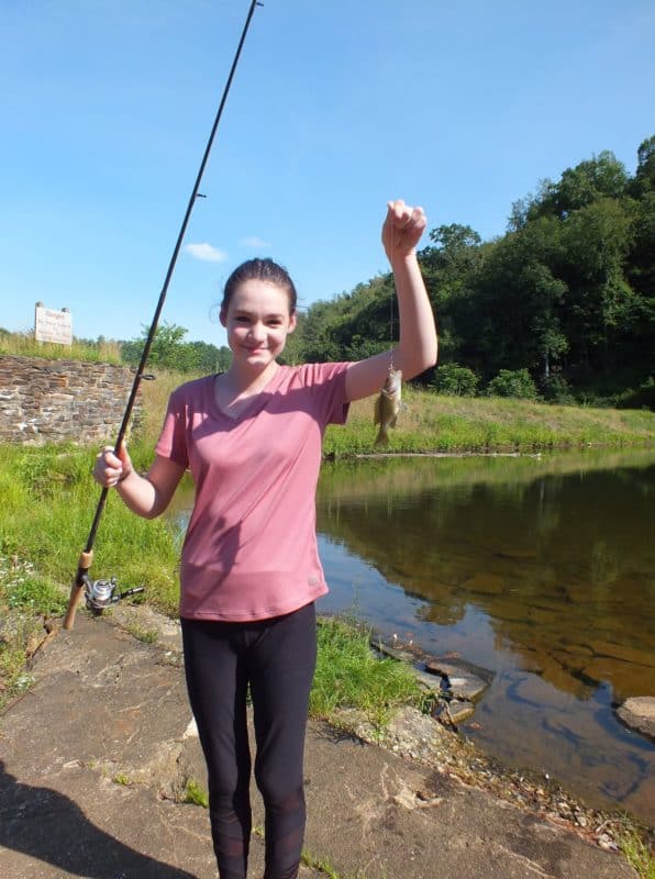 Yup..3:30pm MacKenzie caught her FIRST fish!