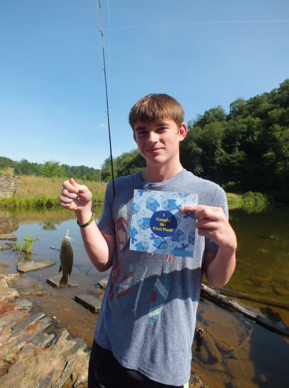 3:04 and Cooper has THE first fish of the day. It was 6 minutes from when they decided they were ready to fish!