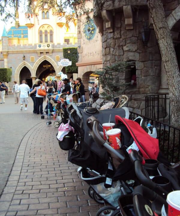 strollers parked