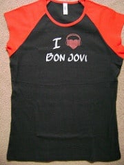 I heart Bon Jovi fibers.com tshirt