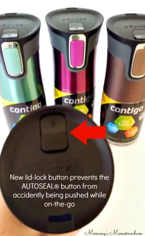 Contigo lid-lock prevents autoseal button from accidently being pushed