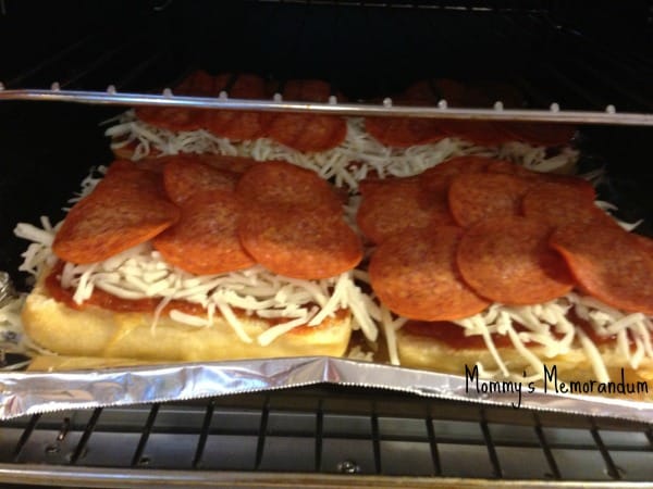 Easy French Bread Pizza Recipe in the oven