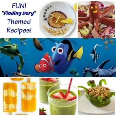 Finding Dory Themed recipe Collage