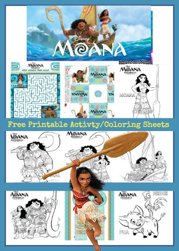 Free Moana Activities and Moana Coloring Sheets