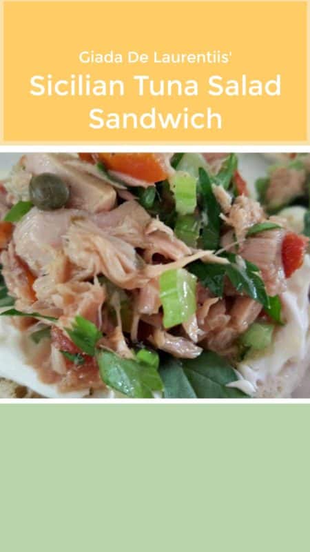 Chef Giada De Laurentiis's rich and tangy recipe, from her new cookbook Giada's Italy, isn't her mother's tuna salad sandwich. We share her Sicilian Tuna Salad Recipe here. #GiadaDeLaurentiis, #cookbook, #giada, #chefgiada, #giadasitaly, #tunasalad, #tunasaladsandwich, #tuna, #tunafish, #siciliantunasalad, #siciliantunasaladrecipe