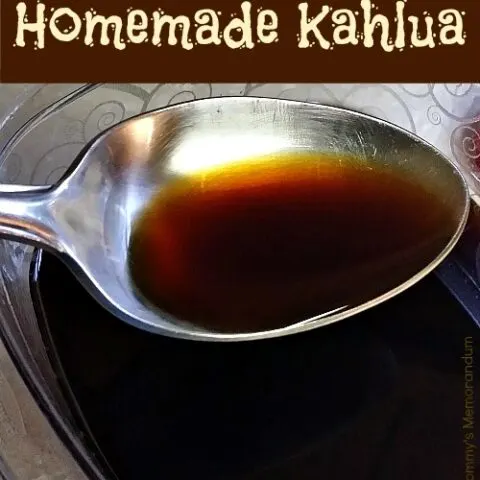 Spoonful of rich homemade Kahlua, perfect for cocktails and desserts