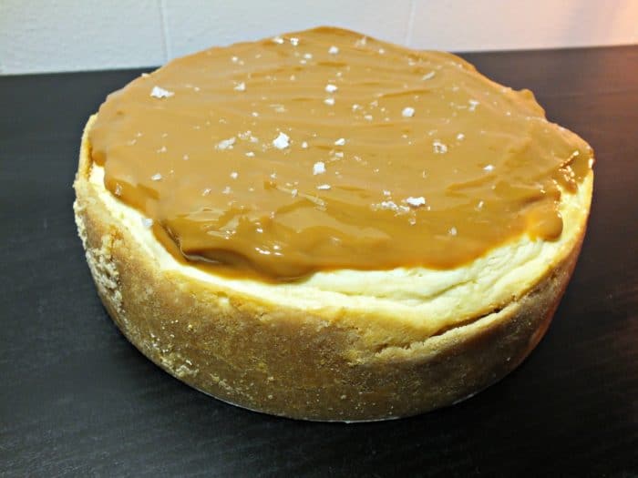 Instant Pot Salted Caramel Cheesecake with Dulce de Leche Topping