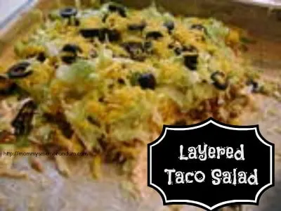 Layered taco salad recipe, seven layer dip recipe, layered taco dip recipe