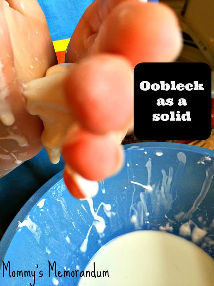 Oobleck as a solid