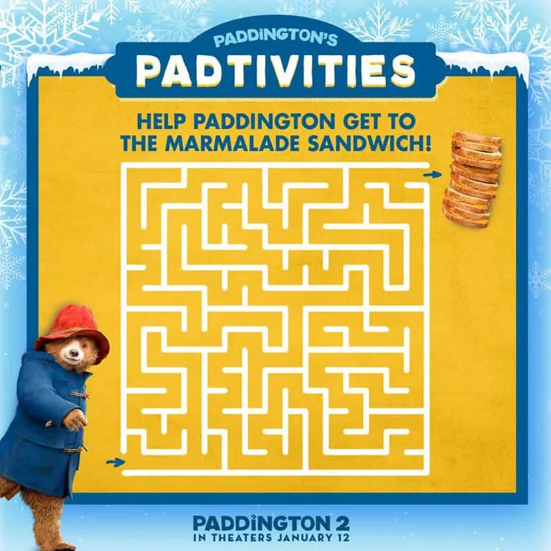 Paddington 2 Free Activity Sheets