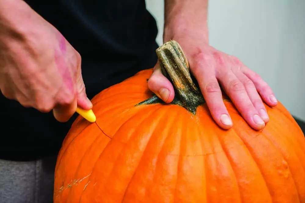 Pumpkin carving remove the top