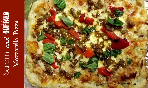 Salami and Buffalo Mozzarella Pizza #Recipe