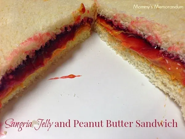 Sangria Jelly and Peanut Butter Sandwich