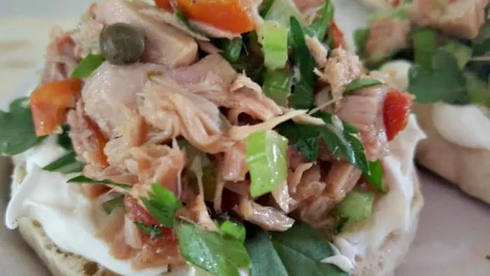 Sicilian tuna salad sandwich giadas italy close up
