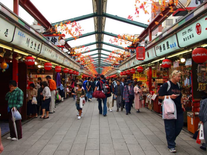 The Eight Amazing Places to Visit in Tokyo Japan nakamise shopping street