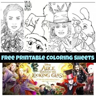 Alice Through the Looking Glass Coloring Sheets