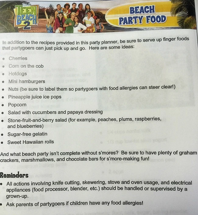 Teen Beach 2 beach party food