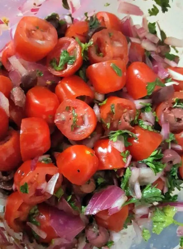 bobby flay greek tacos tomato relish