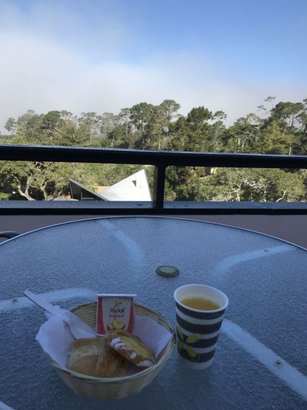 breakfast on the balcony at hofsas house