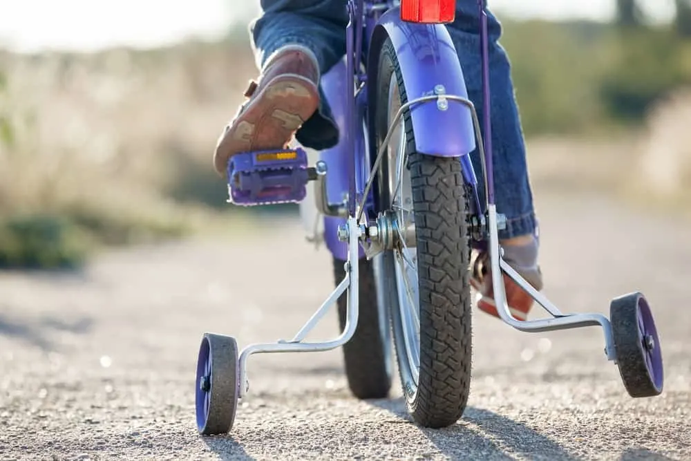 How to put shop training wheels on bike