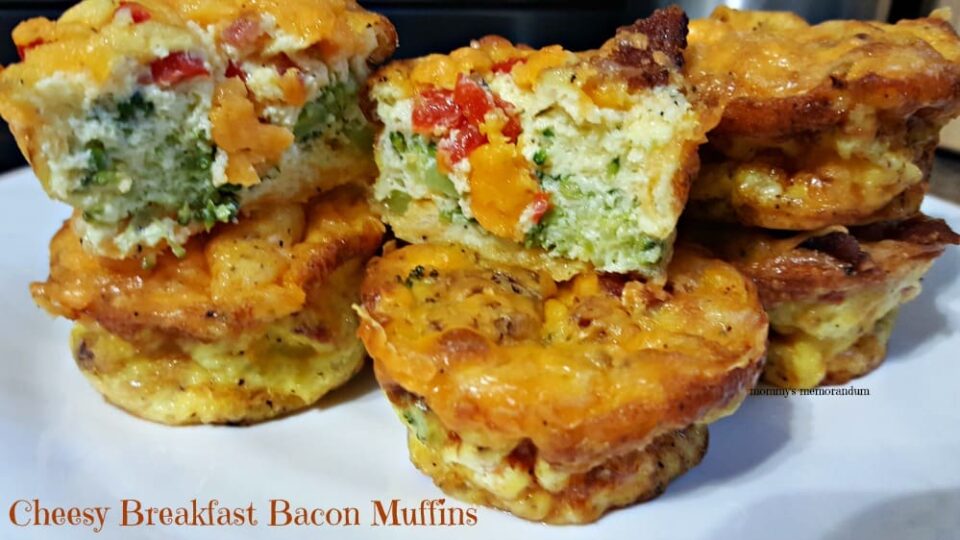 Cheesy Breakfast Bacon Muffins • Mommy's Memorandum