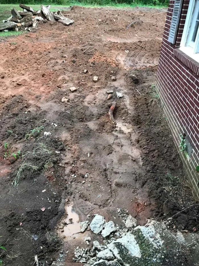 dad's house home remodel mud pit