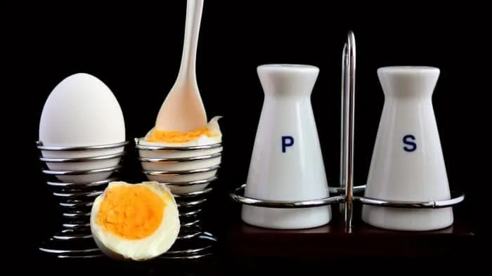 instant pot 5-5-5 hard boiled eggs with salt and pepper shakers