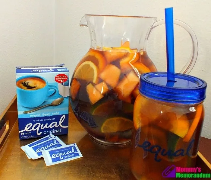 southern iced tea with fruit in pitcher