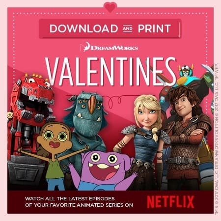 free printable valentine's day cards from Dreamworks Animation