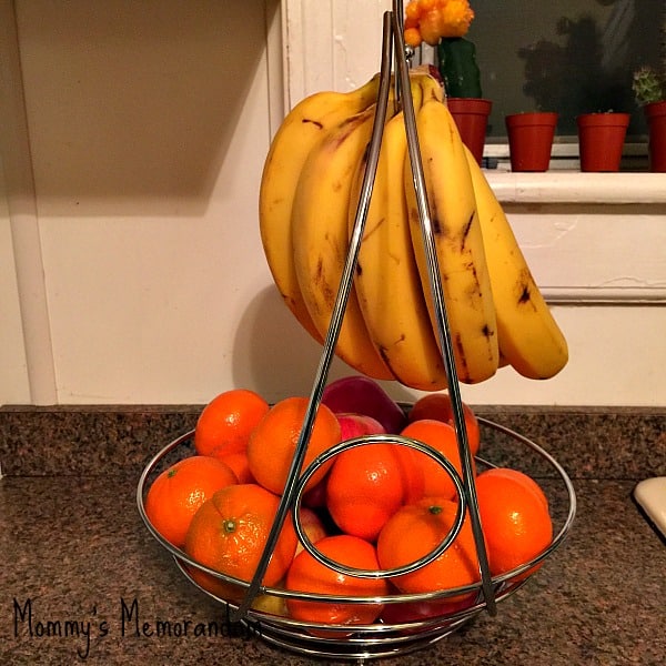 fruit bowl with banana hanger in chrome
