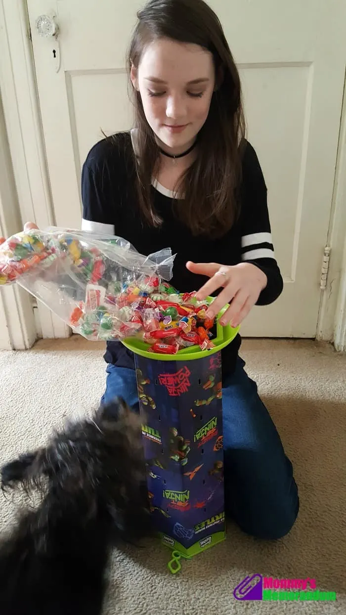 goodie gusher being filled with candy