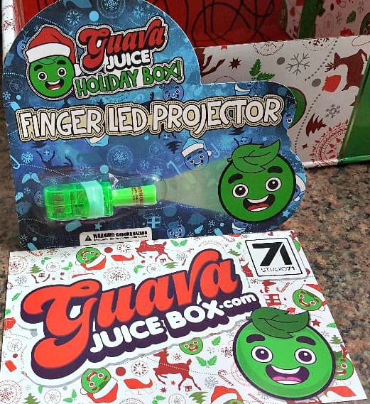 guava juice holiday box finger projector