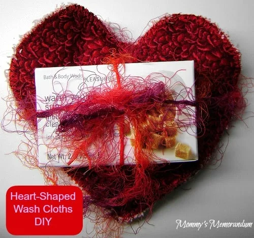 heart shaped washcloths #DIY #Valentine