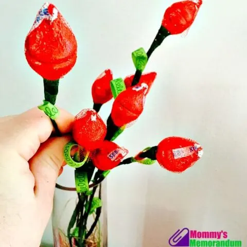 hershey kisses roses in vase ready to gift