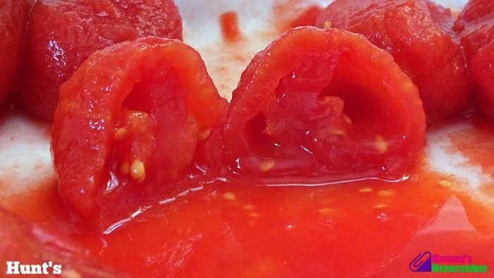 hunt's whole peeled tomato cut in half