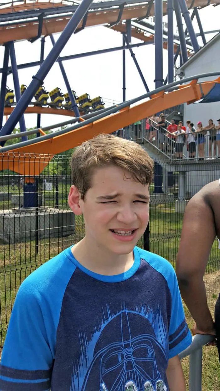 in line at the dominator at Kings dominion. in line at the dominator at Kings dominion.