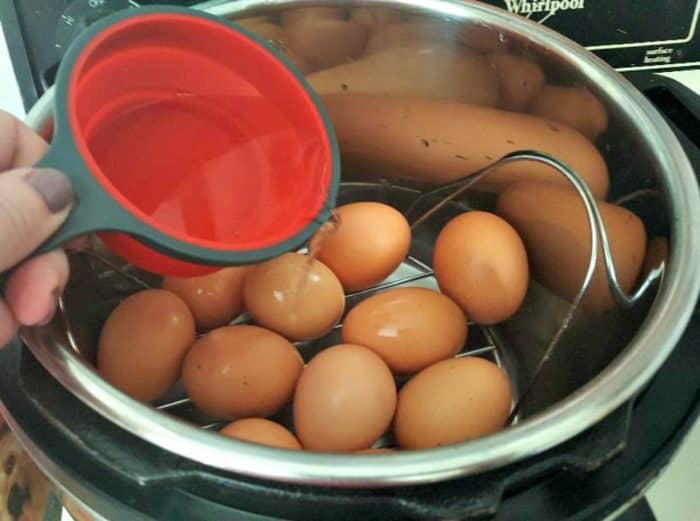 adding water to eggs in instant pot