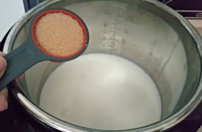 instant pot rice pudding (arroz con leche) add sugar
