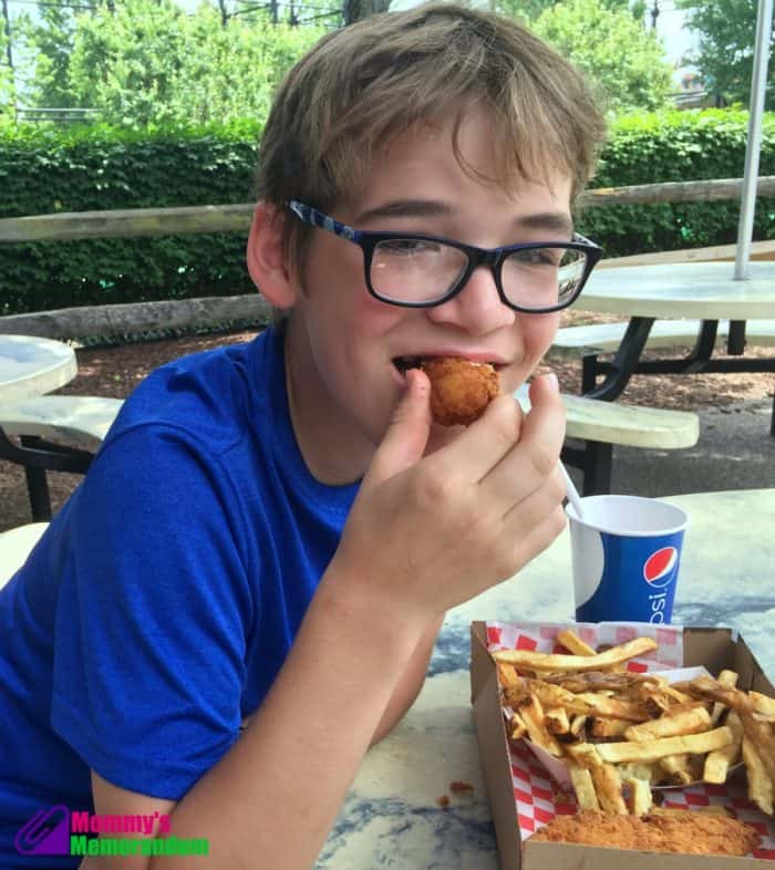Variety of Kennywood food including fries and snacks