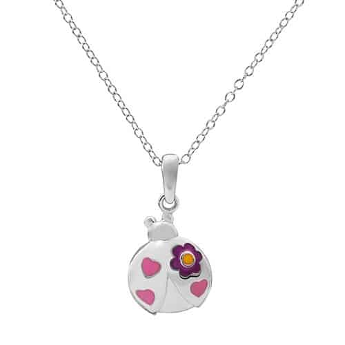 sterling silver children's jewelry lady bug pendant necklace