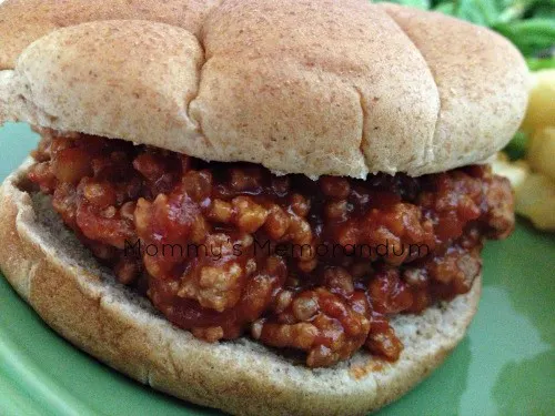 Manwich sloppy joe served on a bun, highlighting the rich, tangy flavors of a quick and easy family dinner option.