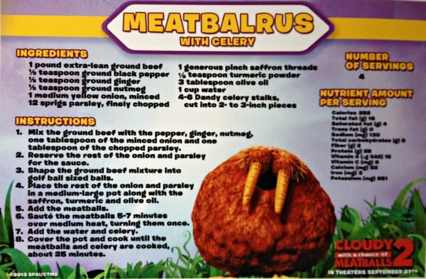 meatubalrus with celery #food #fun Cloudy with a chance of meatballs 2