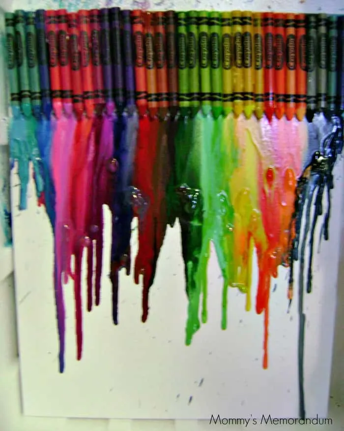 melted crayon canvas art 