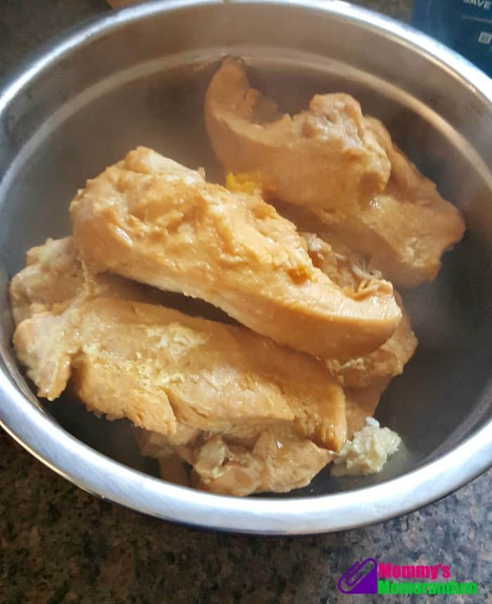 instant pot moana shredded chicken recipe removing the chicken