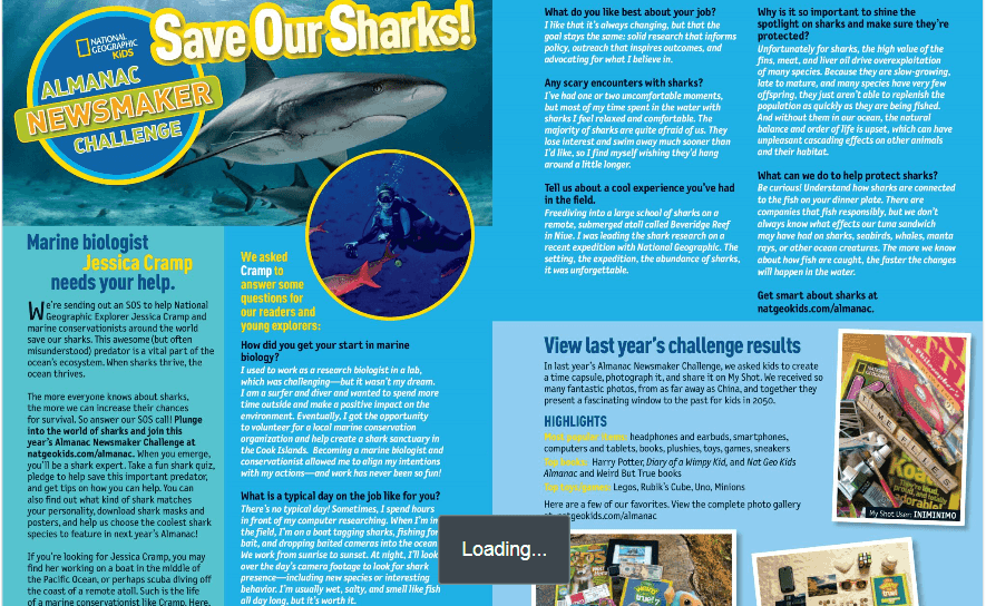 national geographic almanac save our sharks