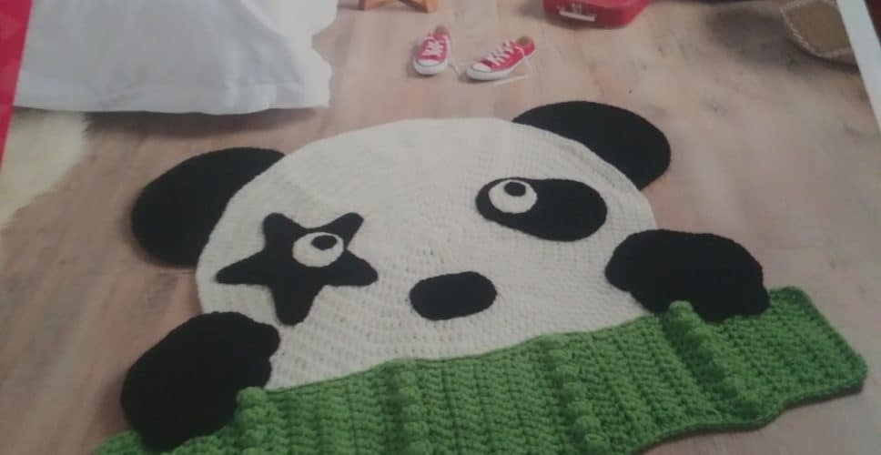 panda crochet rug from crochet animal rugs by ira rott